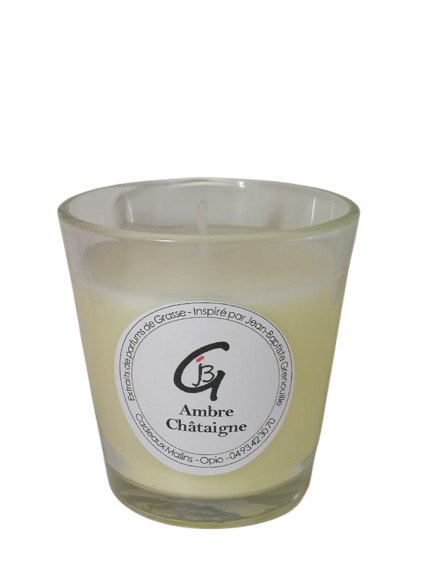 Bougie parfumée Ambre châtaigne  - Petite